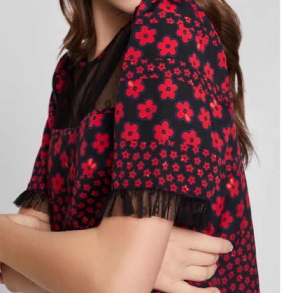 NWT BCBGeneration Black Red Floral Dress - Picture 4 of 6